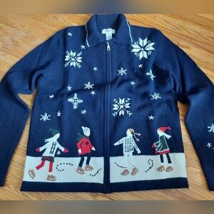 Jones NEW York VINTAGE Winter SWEATER Christmas WEAR WOMEN Sz Small  (Bag E)
